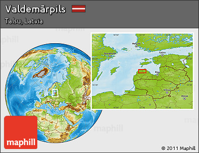 Physical Location Map of Valdemārpils