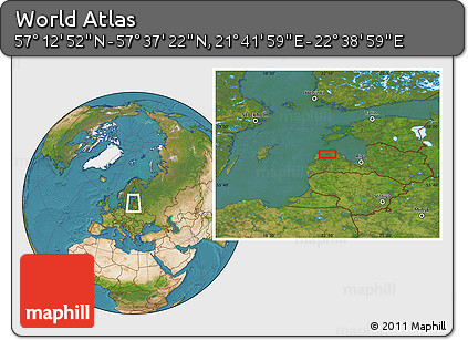Satellite Location Map of the Area around 57° 25' 7" N, 22° 10' 29" E