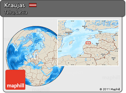 Shaded Relief Location Map of Kraujas