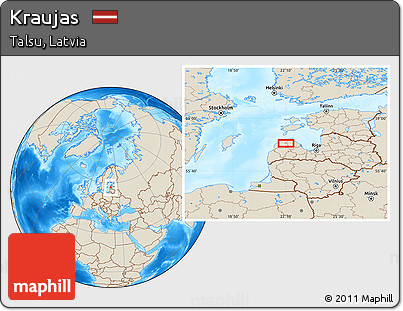 Shaded Relief Location Map of Kraujas