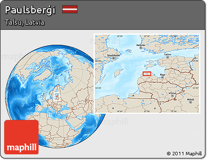 Shaded Relief Location Map of Paulsberģi