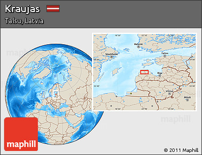 Shaded Relief Location Map of Kraujas