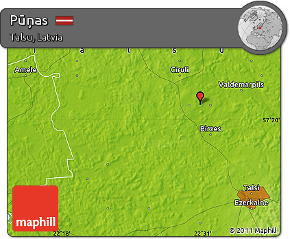 Physical Map of Pūņas