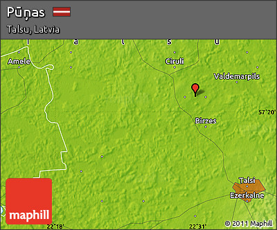Physical Map of Pūņas