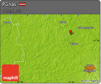 Physical Map of Pūņas