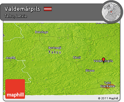 Physical Panoramic Map of Valdemārpils
