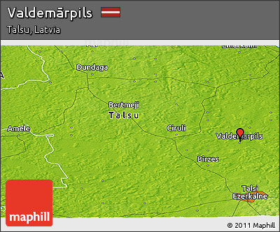 Physical Panoramic Map of Valdemārpils