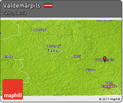 Physical Panoramic Map of Valdemārpils