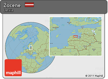 Savanna Style Location Map of Žocene