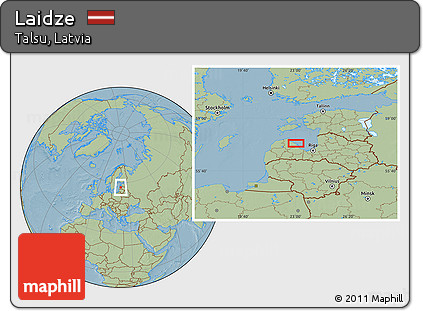 Savanna Style Location Map of Laidze, hill shading