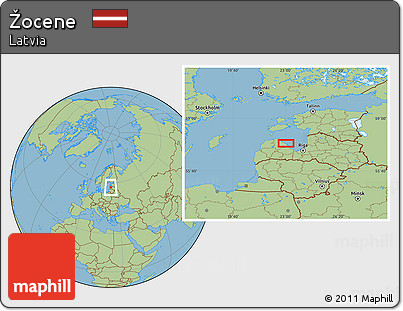 Savanna Style Location Map of Žocene