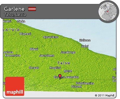 Physical Panoramic Map of Garlene