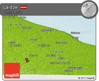 Physical Panoramic Map of Laidze