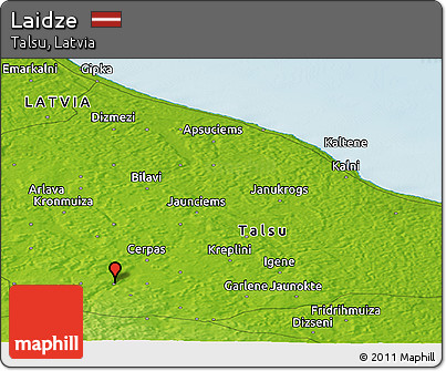 Physical Panoramic Map of Laidze
