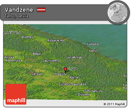 Satellite Panoramic Map of Vandzene