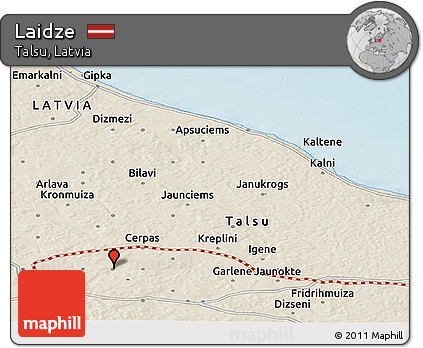 Shaded Relief Panoramic Map of Laidze