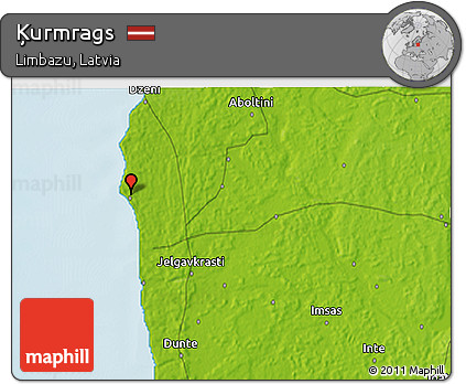 Physical 3D Map of Ķurmrags