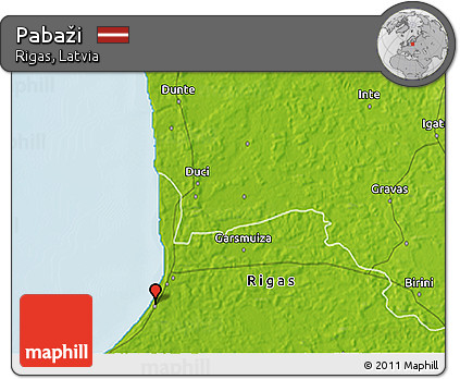 Physical 3D Map of Pabaži