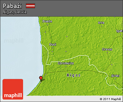 Physical 3D Map of Pabaži