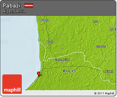 Physical 3D Map of Pabaži