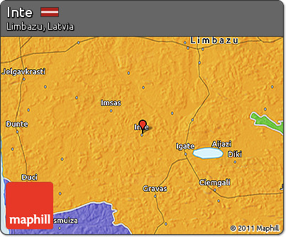 Political 3D Map of Inte