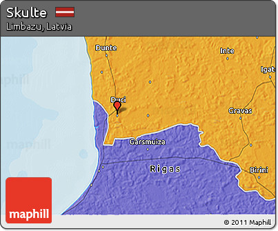 Political 3D Map of Skulte