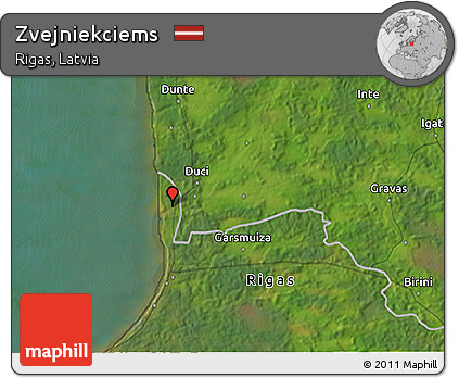 Satellite 3D Map of Zvejniekciems