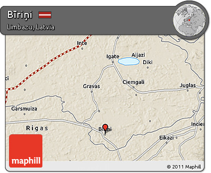 Shaded Relief 3D Map of Bīriņi