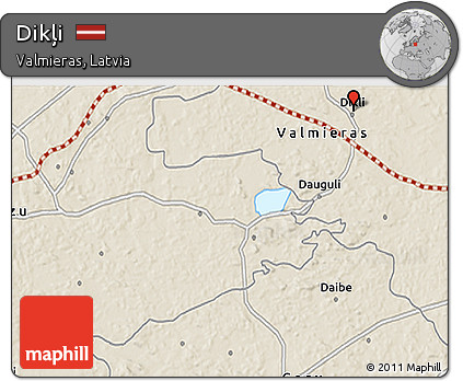 Shaded Relief 3D Map of Dikļi