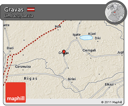 Shaded Relief 3D Map of Gravas