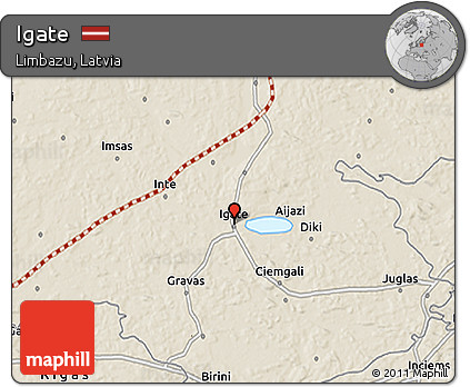 Shaded Relief 3D Map of Igate