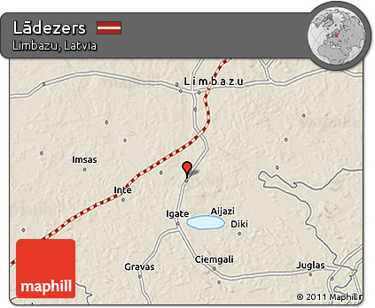 Shaded Relief 3D Map of Lādezers