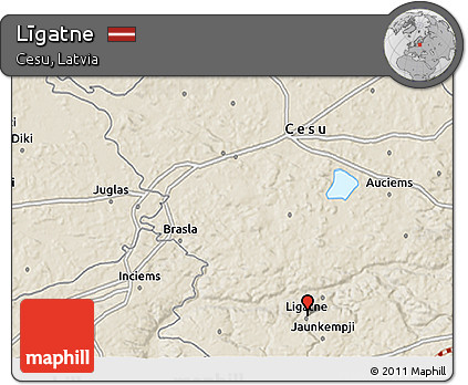 Shaded Relief 3D Map of Līgatne