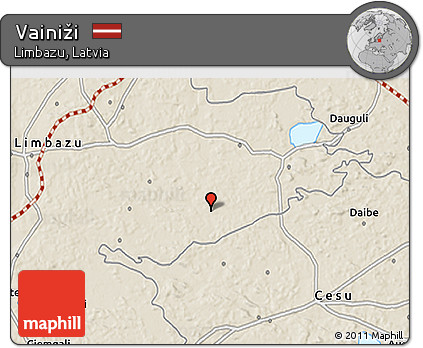 Shaded Relief 3D Map of Vainiži
