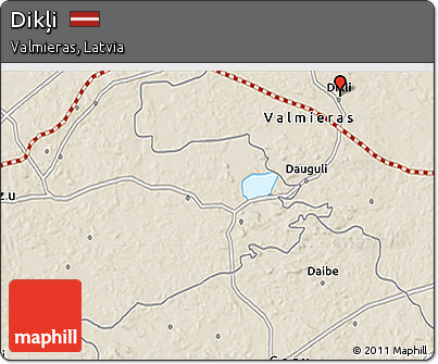 Shaded Relief 3D Map of Dikļi