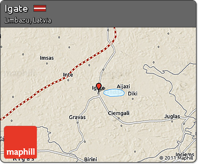 Shaded Relief 3D Map of Igate