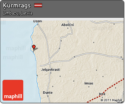 Shaded Relief 3D Map of Ķurmrags