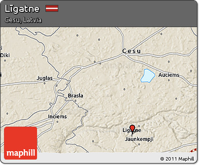 Shaded Relief 3D Map of Līgatne