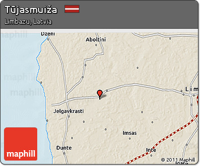 Shaded Relief 3D Map of Tūjasmuiža