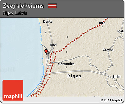 Shaded Relief 3D Map of Zvejniekciems