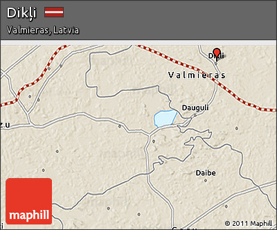 Shaded Relief 3D Map of Dikļi