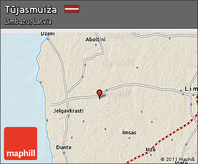 Shaded Relief 3D Map of Tūjasmuiža