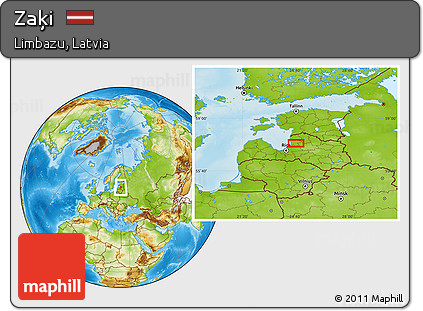 Physical Location Map of Zaķi
