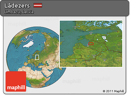 Satellite Location Map of Lādezers