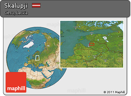 Satellite Location Map of Skalupji