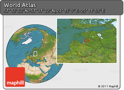 Satellite Location Map of the Area around 57° 25' 7" N, 24° 43' 30" E