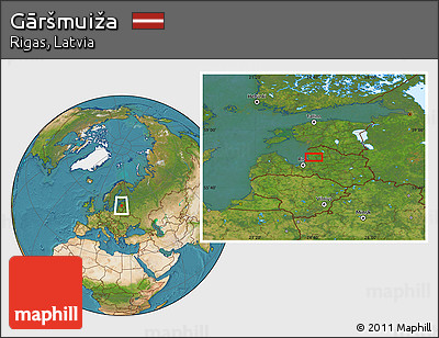 Satellite Location Map of Gāršmuiža
