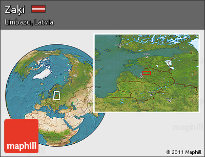Satellite Location Map of Zaķi