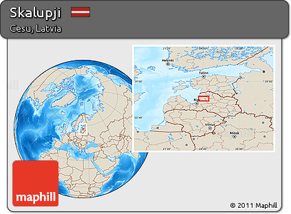 Shaded Relief Location Map of Skalupji