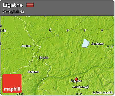 Physical Map of Līgatne